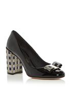 Salvatore Ferragamo Women's Vara Embellished High Block-heel Pumps