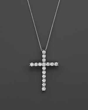 Diamond Cross Pendant Necklace In 14k White Gold, 2.50 Ct. T.w. - 100% Exclusive