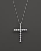 Diamond Cross Pendant Necklace In 14k White Gold, 2.50 Ct. T.w. - 100% Exclusive