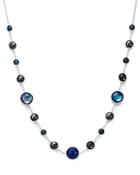 Ippolita Sterling Silver Lollipop Lapis Triplet, London Blue Topaz & Hematite Necklace In Eclipse, 18