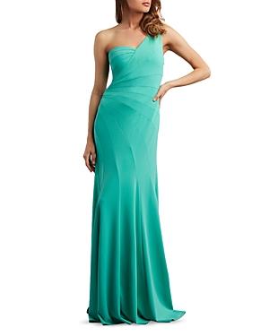 Tadashi Shoji One Shoulder Crepe Gown
