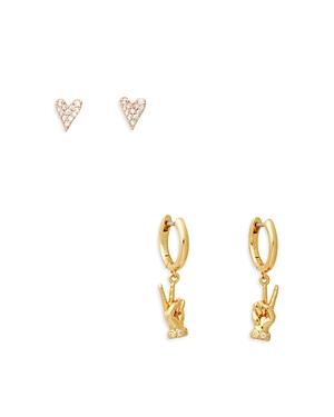 Kate Spade New York Wishes Peace & Love Earrings, Set Of 2