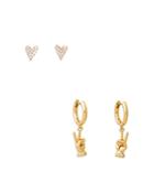 Kate Spade New York Wishes Peace & Love Earrings, Set Of 2