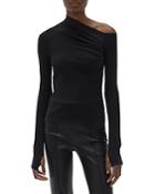 Helmut Lang Rib Asymmetric Neck Top