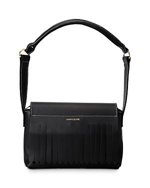 Vavvoune Claret Medium Leather Baguette Handbag