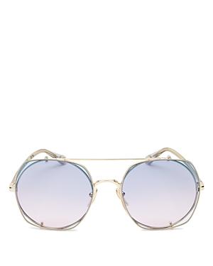 Chloe Women's Brow Bar Round Sunglasses, 56mm