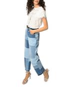Pinko Oxnard Patchwork Straight Leg Jeans In Multi