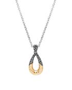 John Hardy Sterling Silver & Bonded 18k Gold Classic Chain Hammered Pendant Necklace, 16