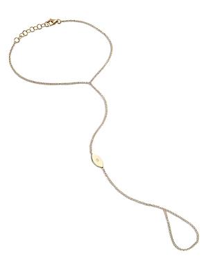 Zoe Lev 14k Yellow Gold Diamond Evil Eye Hand Chain Bracelet