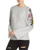 Nation Ltd Embroidered-sleeve Pullover - 100% Exclusive