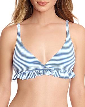 Polo Ralph Lauren Striped Seersucker Ruffle Bikini Top