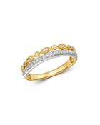 Bloomingdale's Diamond Two-tier Band Ring In 14k White Gold & 14k Yellow Gold, 0.25 Ct. T.w. - 100% Exclusive