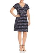 Adrianna Papell Plus Floral Stripe Shift Dress