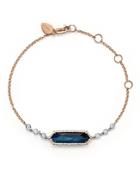 Meira T 14k Rose Gold, Blue Labradorite And Onyx Bracelet With Diamonds