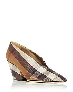 Burberry Women's Brierfield Check Pointed Toe Pumps