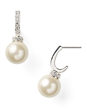 Carolee Pave And Pearl Drop Earrings