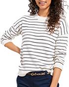 Vineyard Vines Striped Cotton Rolled Trim Sweater