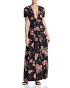 Sadie & Sage Deep-v Floral Print Maxi Dress