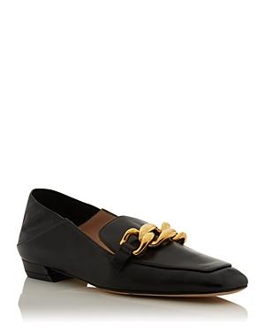 Stuart Weitzman Women's Mickee Chain Embellished Leather Loafers