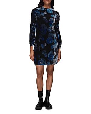 Whistles Velvet Cactus Print Dress
