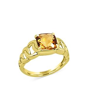 Bloomingdale's Citrine Chain Link Ring In 14k Yellow Gold - 100% Exclusive