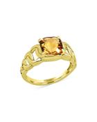 Bloomingdale's Citrine Chain Link Ring In 14k Yellow Gold - 100% Exclusive