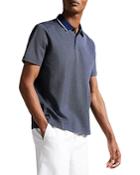 Ted Baker Arts Cotton Tipped Mini Jacquard Polo Shirt