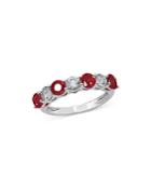 Bloomingdale's Ruby & Certified Diamond Ring In 14k White Gold - 100% Exclusive