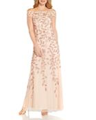 Adrianna Papell Beaded Fit & Flare Gown