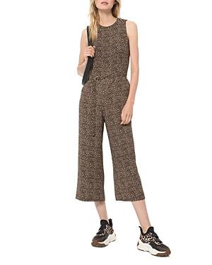 Michael Michael Kors Cropped Belted Animal-print Jumpsuit