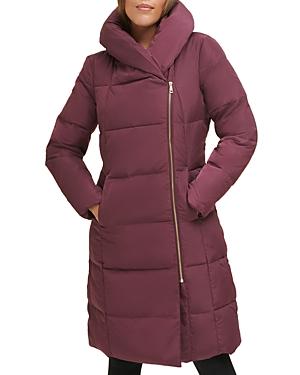 Cole Haan Hooded Asymmetric Zip Puffer Coat