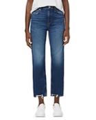 Hudson Remi High Rise Crop Straight Jeans In Blue Rose