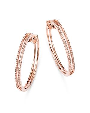 Bloomingdale's Diamond Pave Hoop Earrings In 14k Rose Gold, 0.25 Ct. T.w. - 100% Exclusive