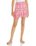 Aqua Smocked Printed Mini Skirt - 100% Exclusive