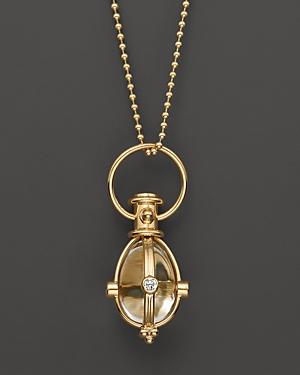 Temple St. Clair Crystal Diamond Pendant Set In 18k Yellow Gold, 0.22 Ct.