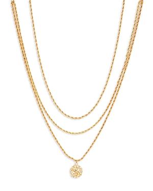 Aqua 8 Other Reasons Textured Disc Layered Rope Chain Pendant Necklace, 14-17 - 100% Exclusive