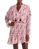 Aqua Abstract Print Smocked Mini Dress - 100% Exclusive