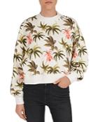 The Kooples Tropical-print Cotton Fleece Sweatshirt