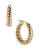 Nadri Golden Hour Twist Hoop Earrings In 18k Gold Plated