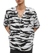 Allsaints Tekisuto Short Sleeve Zebra Print Shirt