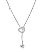 David Yurman Cable Collectibles Heart Y Necklace In Sterling Silver With Pave Diamonds, 21