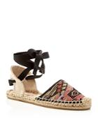 Soludos Classic Raffia Lace Up Espadrille Flats