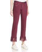 3x1 Fringe Crop Jeans In Mulberry