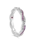 Hayley Paige For Hearts On Fire 18k White Gold Harley Go Boldly Braided Eternity Power Band With Diamonds & Sapphires
