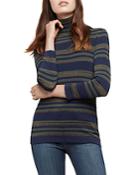 L'agence Harlee Striped Turtleneck Sweater