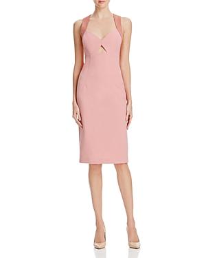 Alice And Olivia Hera Suede Strap Cutout Dress