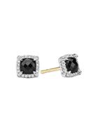 David Yurman Sterling Silver Chatelaine Black Onyx Stud Earrings With Diamonds - 100% Exclusive