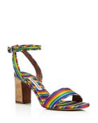 Tabitha Simmons Leticia Rainbow Grosgrain High Heel Sandals