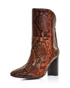 Charles David Women's Billard Snake-print Block Heel Boots