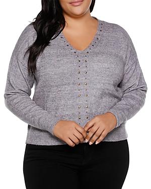 Belldini Plus Studded Trim Sweater